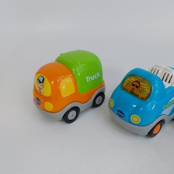Vtech Go Go Smart Wheels Green Orange Truck, Blue Convertible, Blue Airplane - Picture 3 of 7